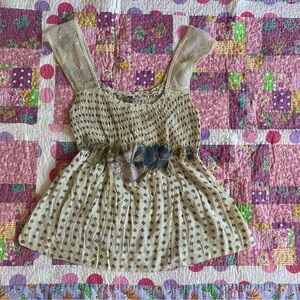 Free People tank top with embroidery flowers